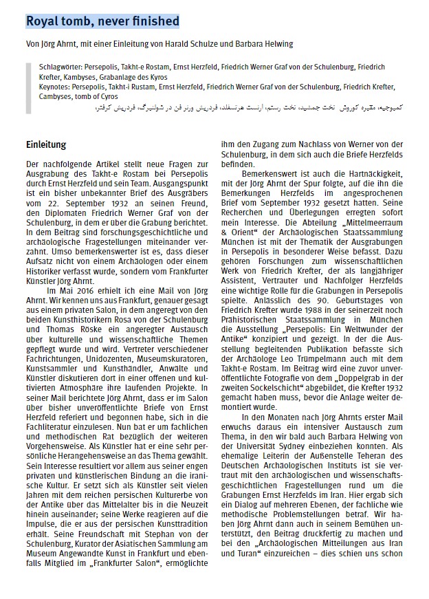 Artikel Royal Tomb never finished Jörg Ahrnt